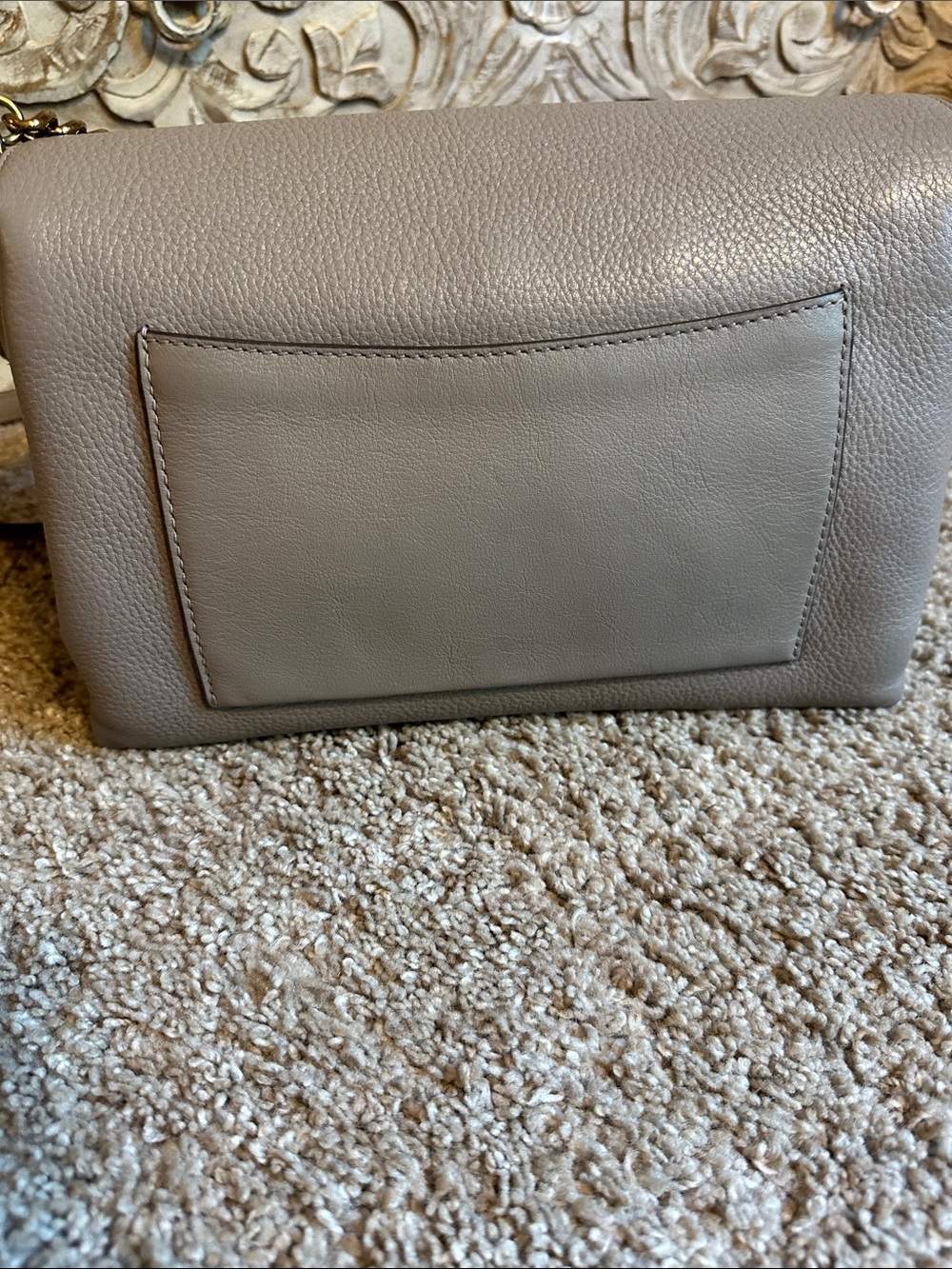 Tory Burch Taupe Leather Crossbody with Gold Chain - Picture 3 of 6